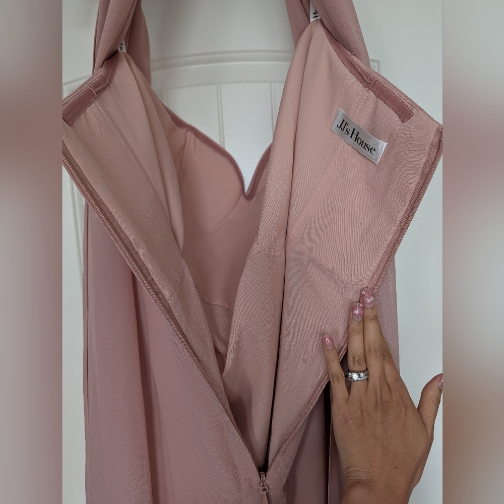 JJ's House Dusty Rose Convertible Mermaid Off Shoulder Chiffon Dress NWT Size 14 - Picture 12 of 14